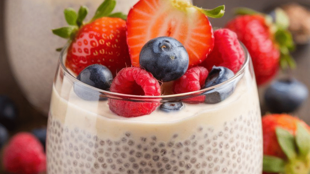 Chia Pudding with Coconut Milk and Berries