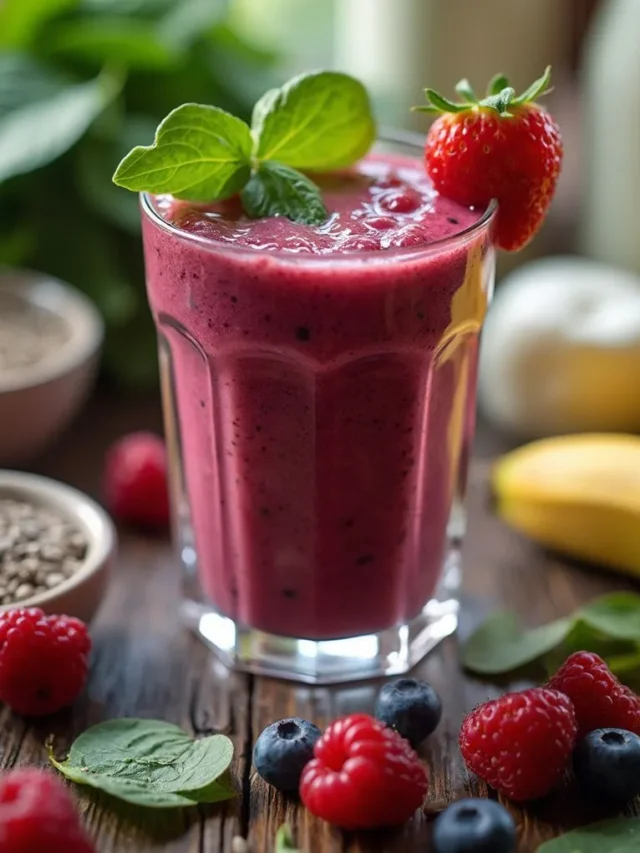 Healthy Anti-Inflammatory Smoothie with Cherries and Spinach
