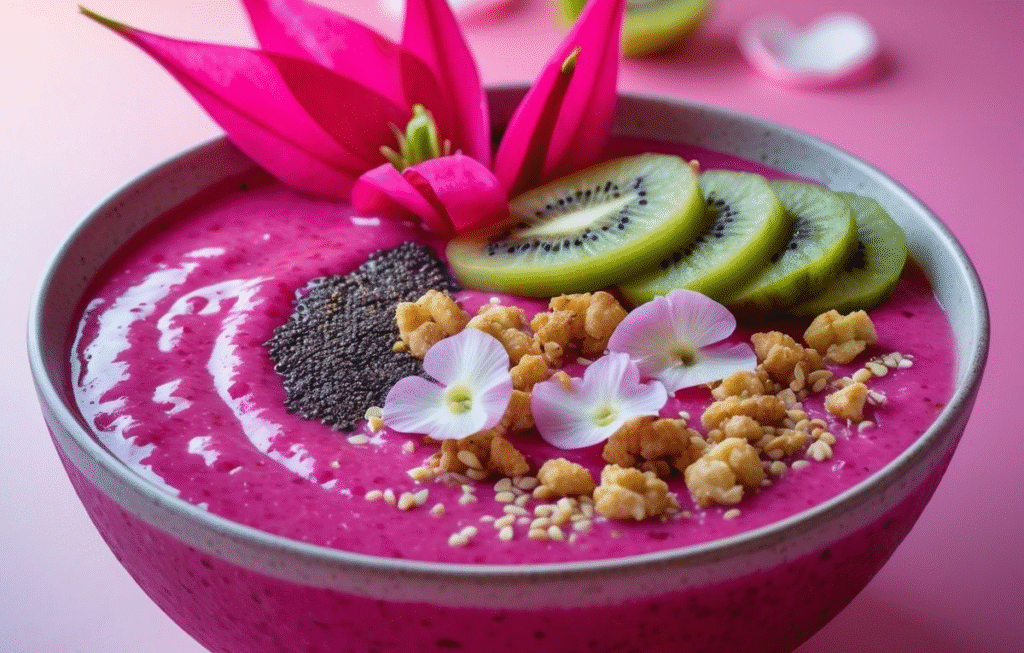 High-Fiber Dragon Fruit and Pineapple Smoothie Bowl Recipe for a Healthy Breakfast