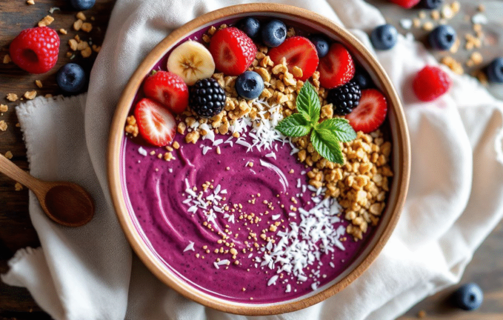 High-Fiber Dragon Fruit and Pineapple Smoothie Bowl Recipe for a Healthy Breakfast